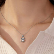 Fashorio Silver / One Size 2 Carat Moissanite 925 Sterling Silver Pendant Necklace