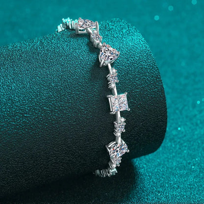 6.2 Carat Moissanite 925 Sterling Silver Bracelet - Fashorio