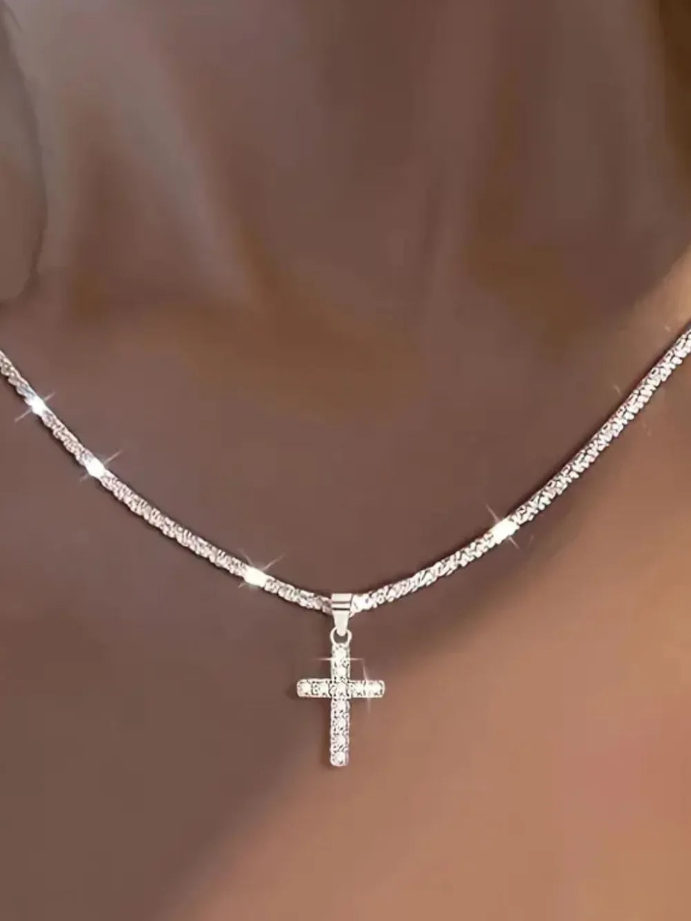 Fashorio Silver / One Size 925 Sterling Silver Cross Necklace