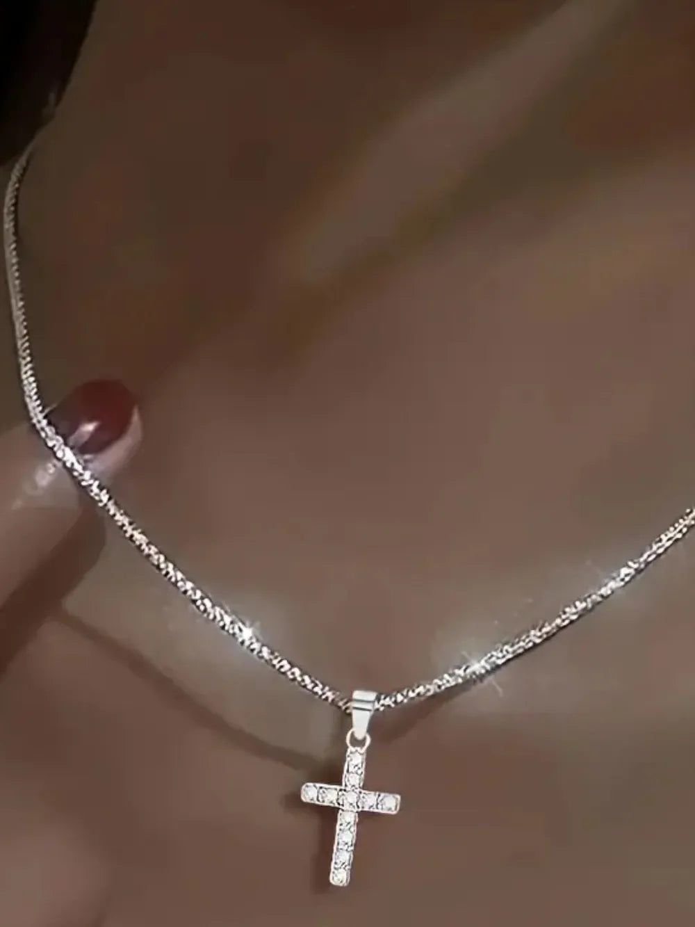 Fashorio Silver / One Size 925 Sterling Silver Cross Necklace