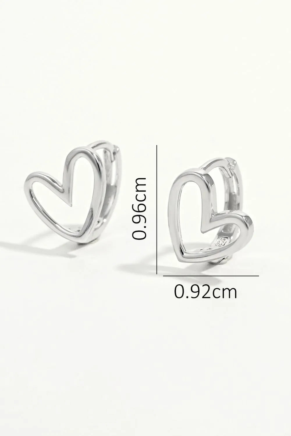 Fashorio Silver / One Size 925 Sterling Silver Heart Shape Earrings