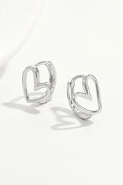 Fashorio Silver / One Size 925 Sterling Silver Heart Shape Earrings