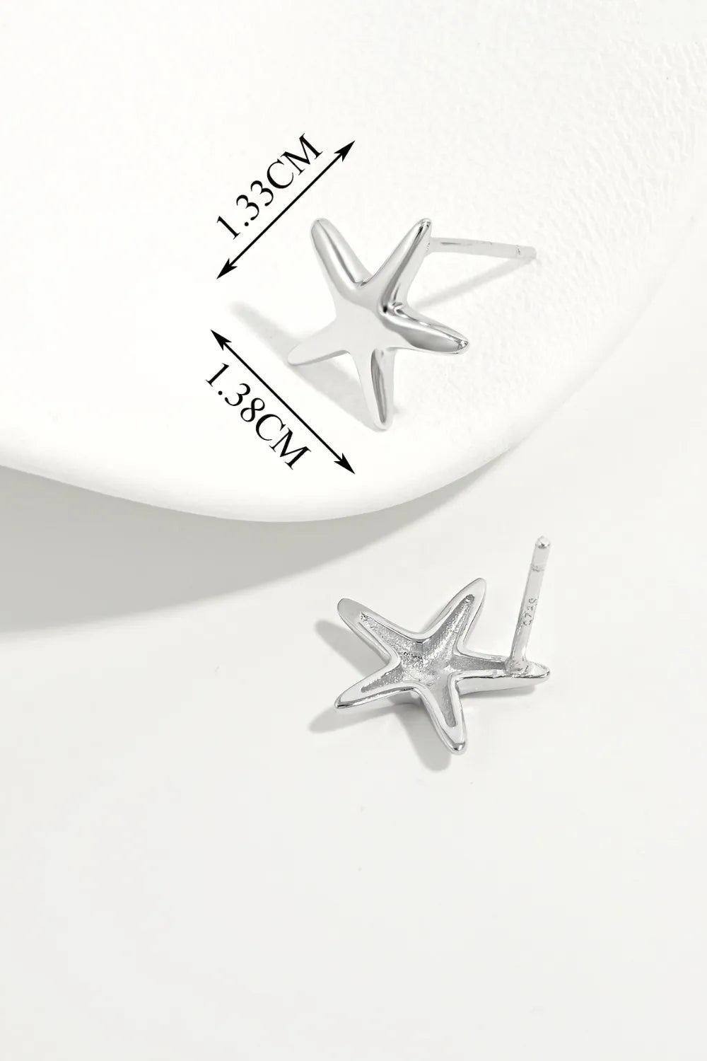 Fashorio Silver / One Size 925 Sterling Silver Star Stud Earrings