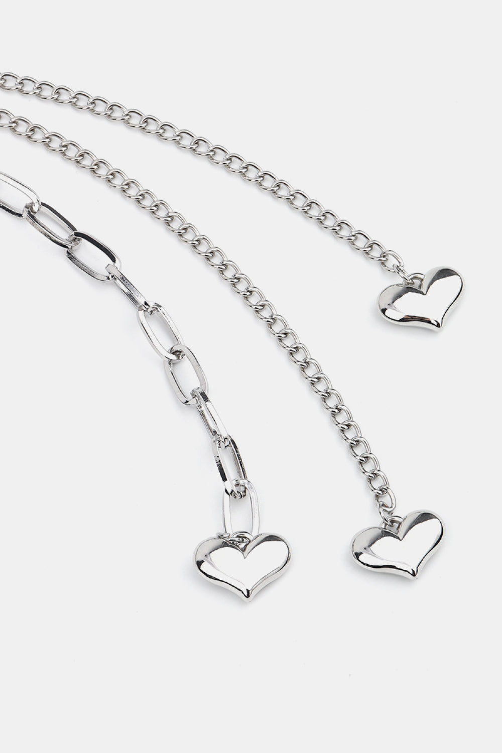 Fashorio Silver / One Size CCB Bead Heart Charm Belt