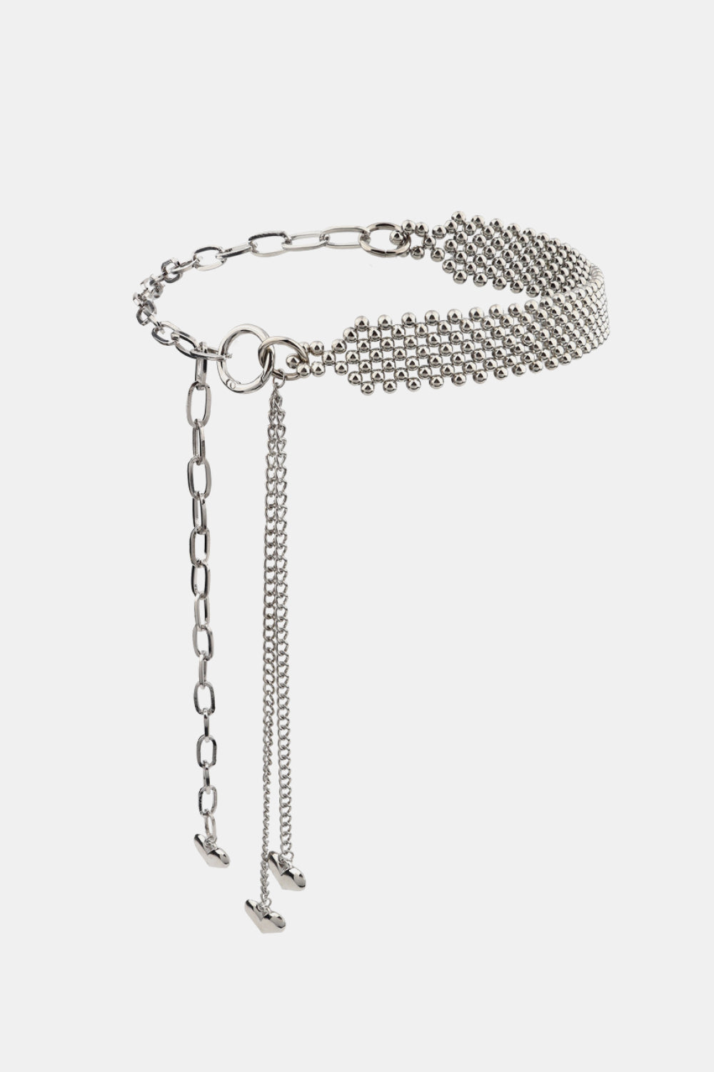 Fashorio Silver / One Size CCB Bead Heart Charm Belt