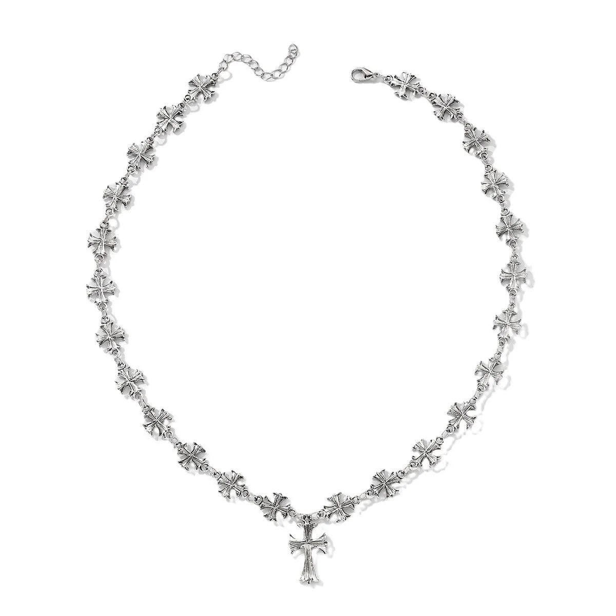 Fashorio Silver / One Size Cross Pendant Alloy Necklace