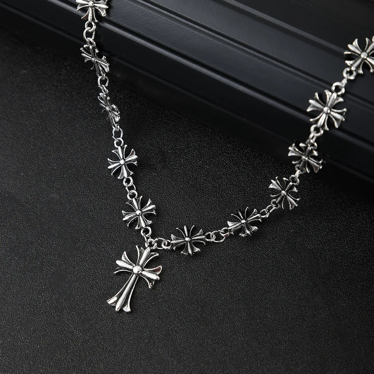 Fashorio Silver / One Size Cross Pendant Alloy Necklace