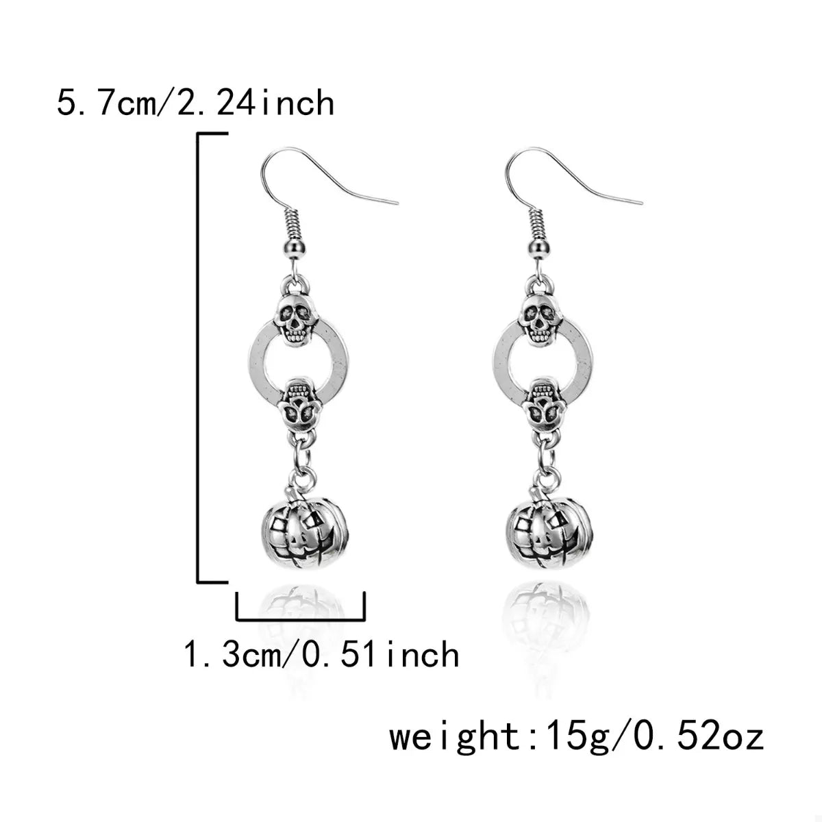 Fashorio Silver / One Size Halloween Pumpkin Dangle Earrings