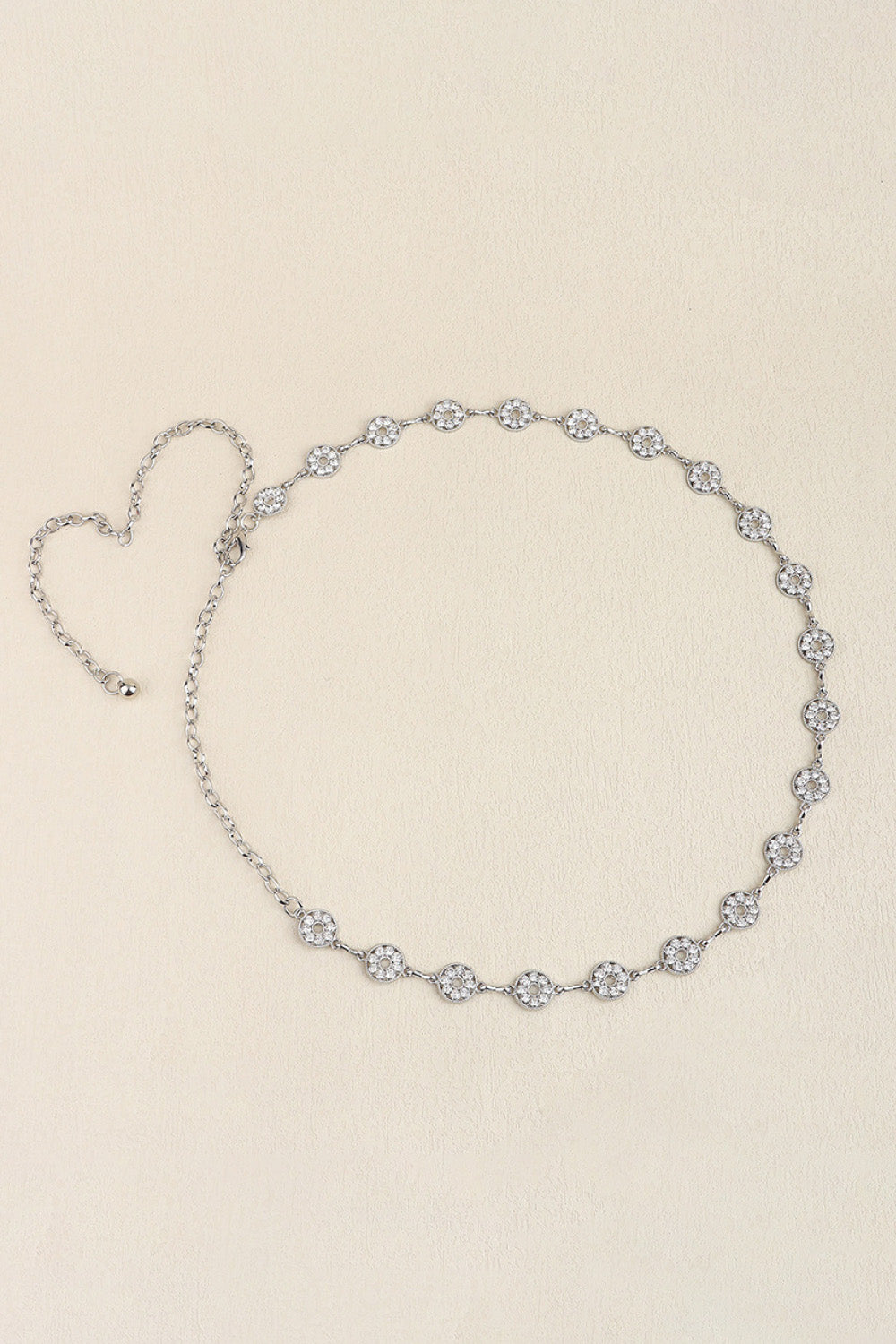 Fashorio Silver / One Size Rhinestone Decor Zinc Alloy Belt