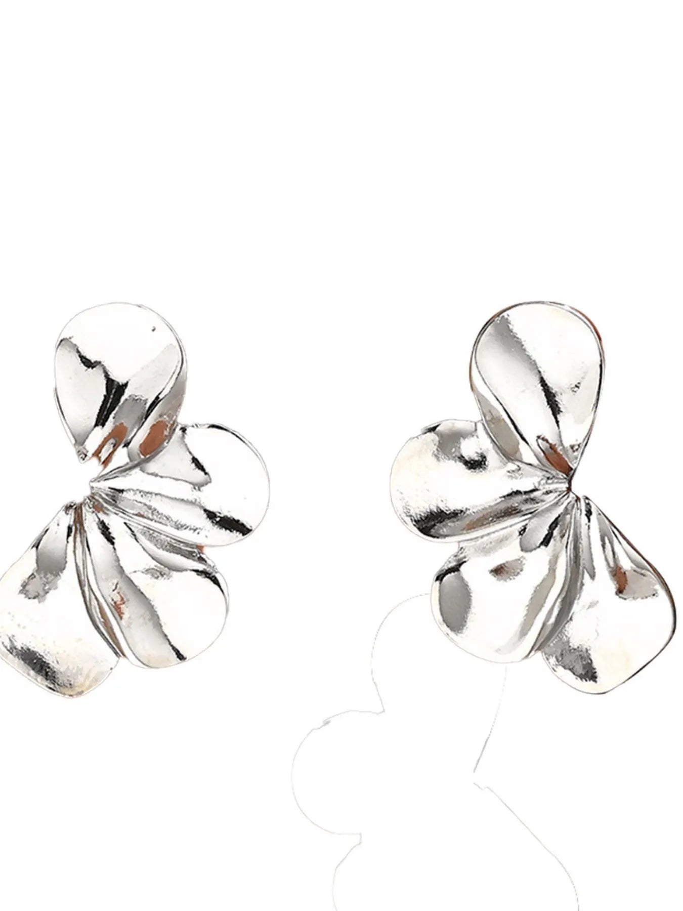 Fashorio Silver / One Size Stainless Steel Flower Earrings