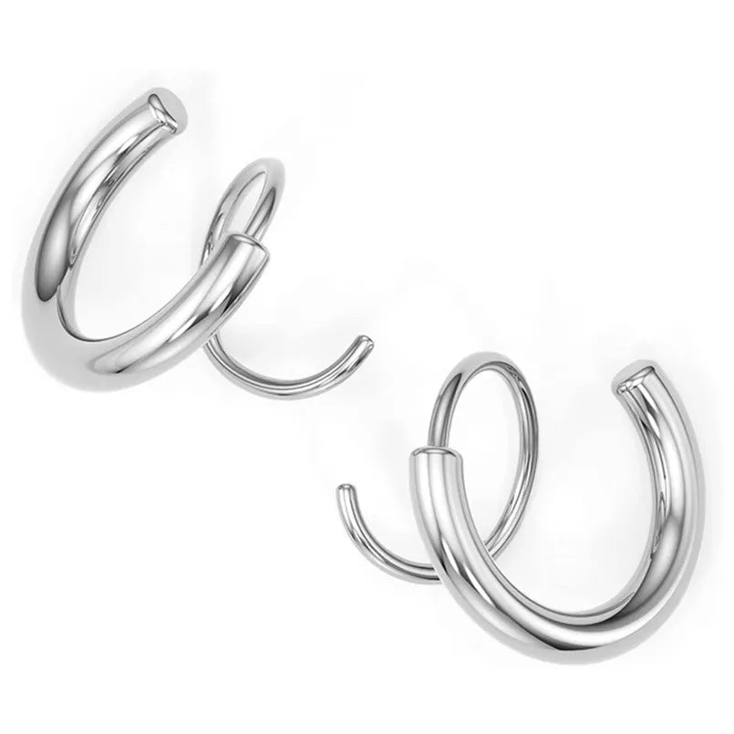 Fashorio Silver / One Size Stainless Steel Spiral Earrings