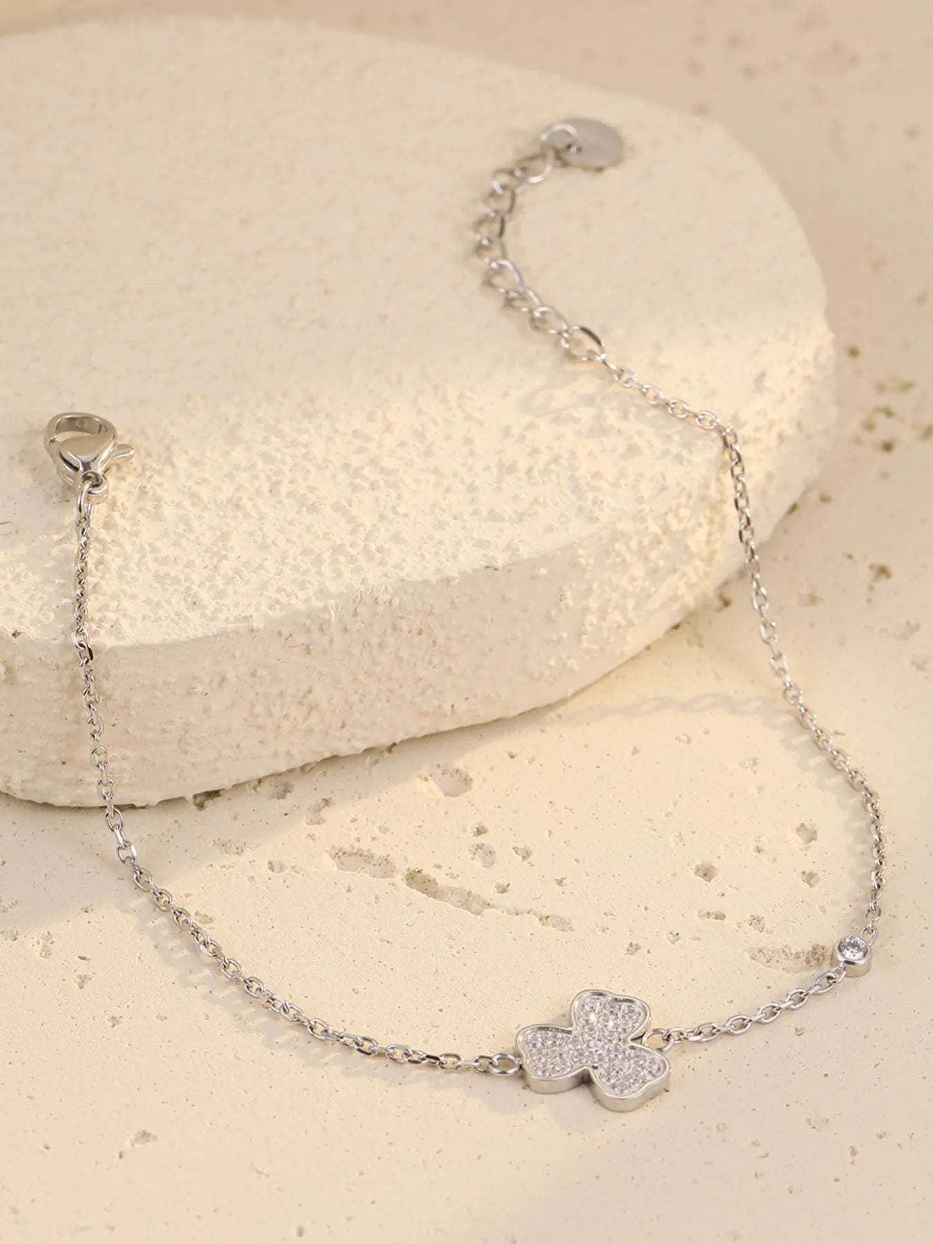 Fashorio Silver / One Size Stainless Steel Zircon Bracelet