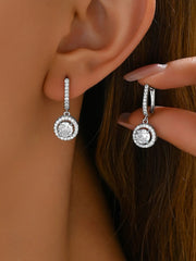 Fashorio Silver / One Size Stainless Steel Zircon Drop Earrings