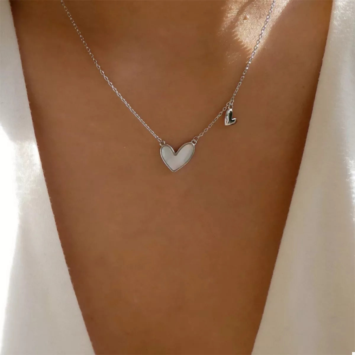 Fashorio Silver / onesize Alloy Heart Pendant Necklace