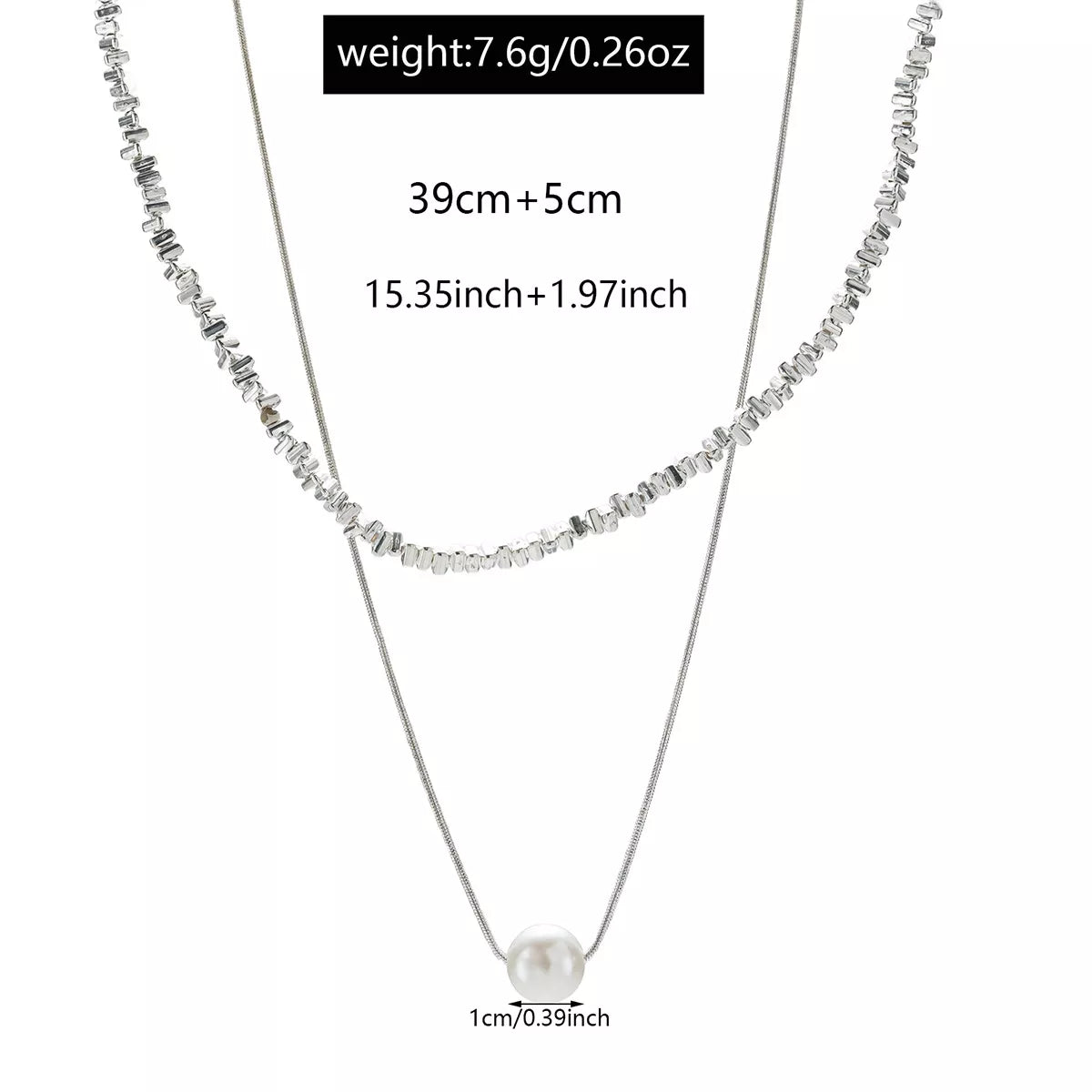 Fashorio Silver / onesize Double Layered Pearl Necklace