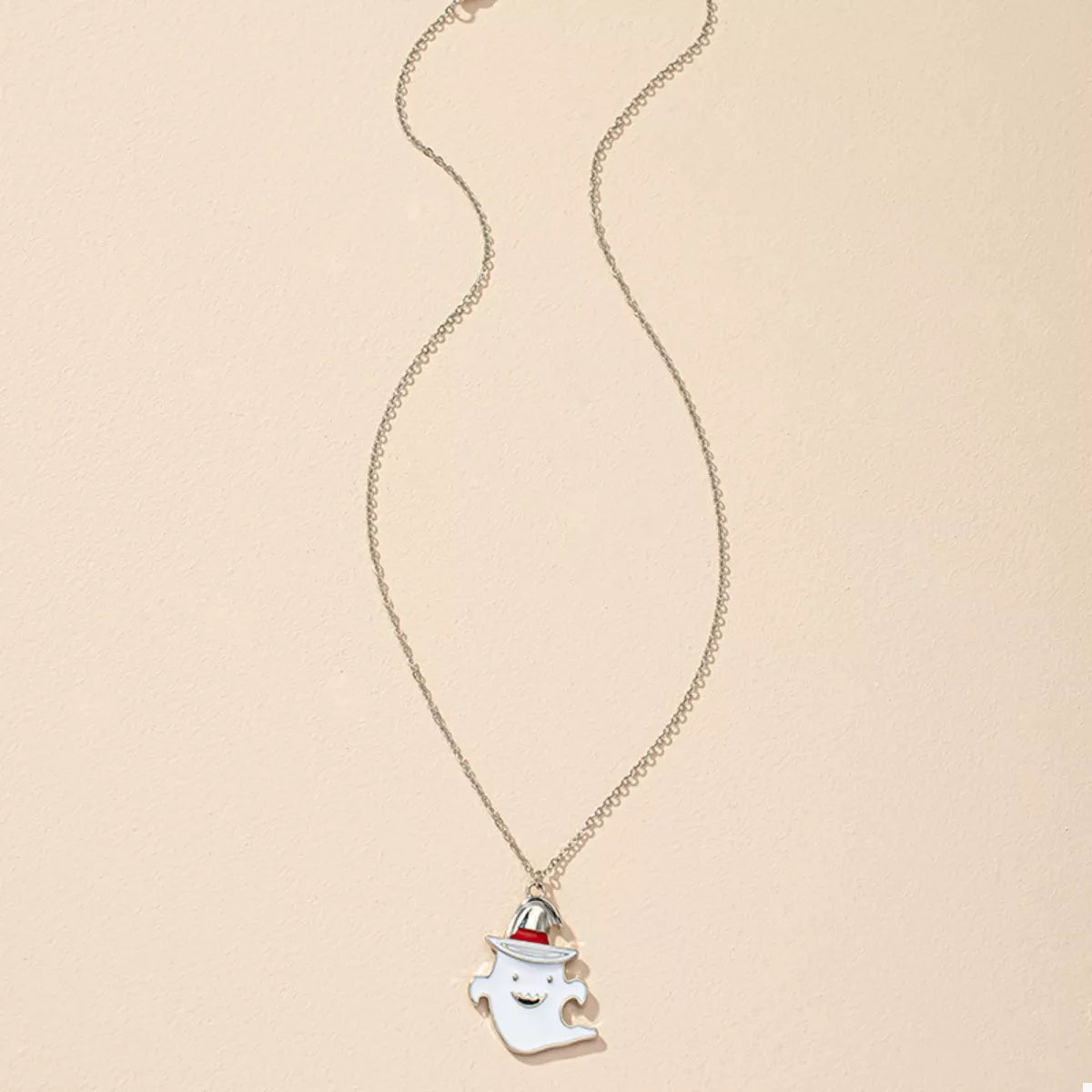 Fashorio Silver / onesize Halloween Cute Ghost Pendant Necklace