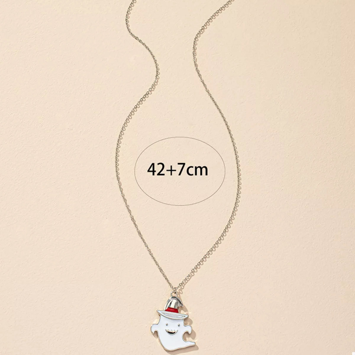 Fashorio Silver / onesize Halloween Cute Ghost Pendant Necklace