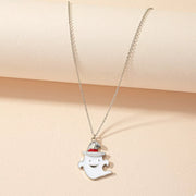 Fashorio Silver / onesize Halloween Cute Ghost Pendant Necklace