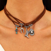 Fashorio Silver / onesize Western Style Four-Layered Charm Necklace