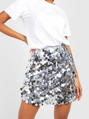 Fashorio Silver / S Sequin Mini Skirt