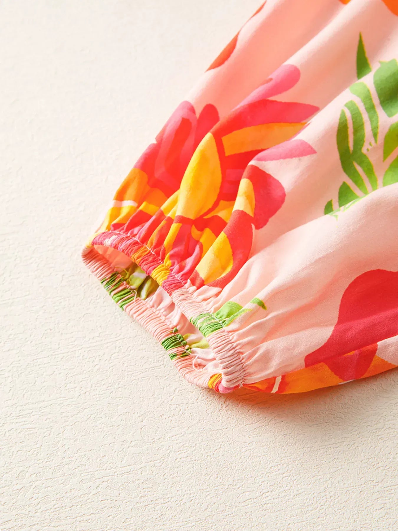 Fashorio Smocked Floral Long Sleeve Maxi Dress