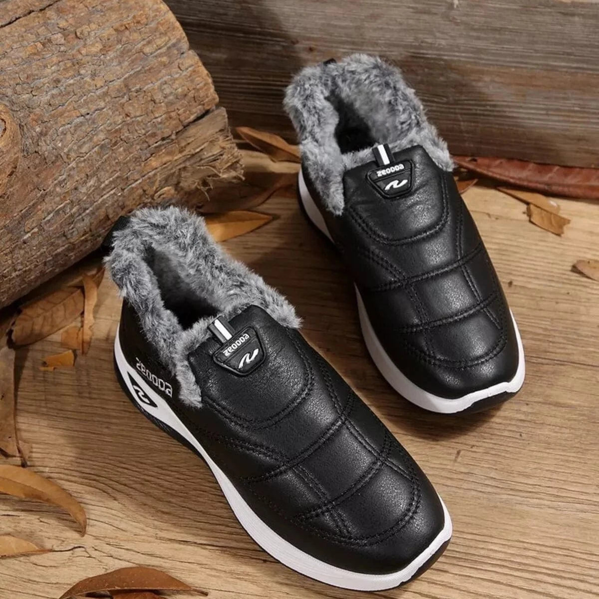 Fashorio Sneakers Black / 36 Plush Round Toe Platform Shoes