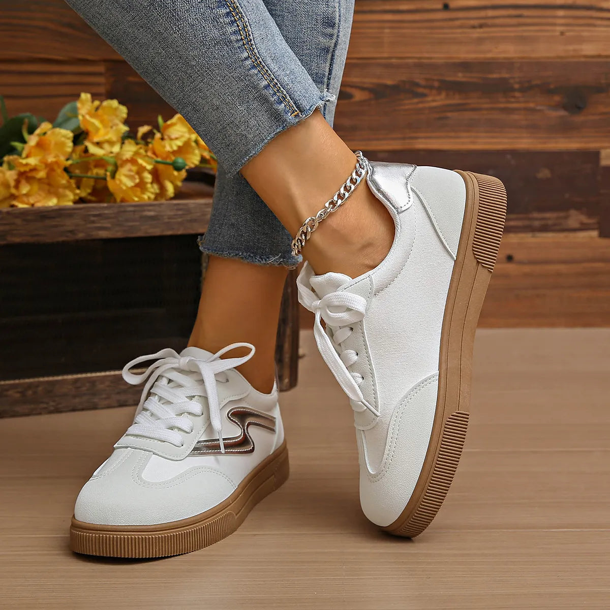 Fashorio Sneakers Lace Up Platform Sneakers