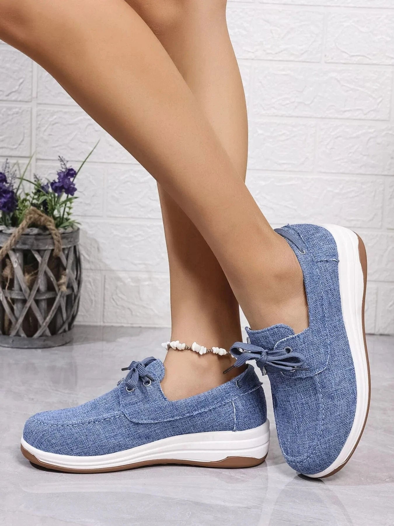 Fashorio Sneakers Lace Up Wedge Sneakers