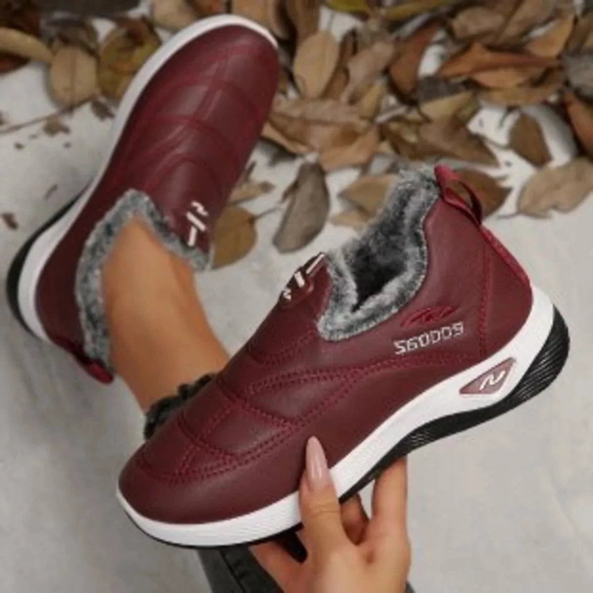 Fashorio Sneakers Plush Round Toe Platform Shoes