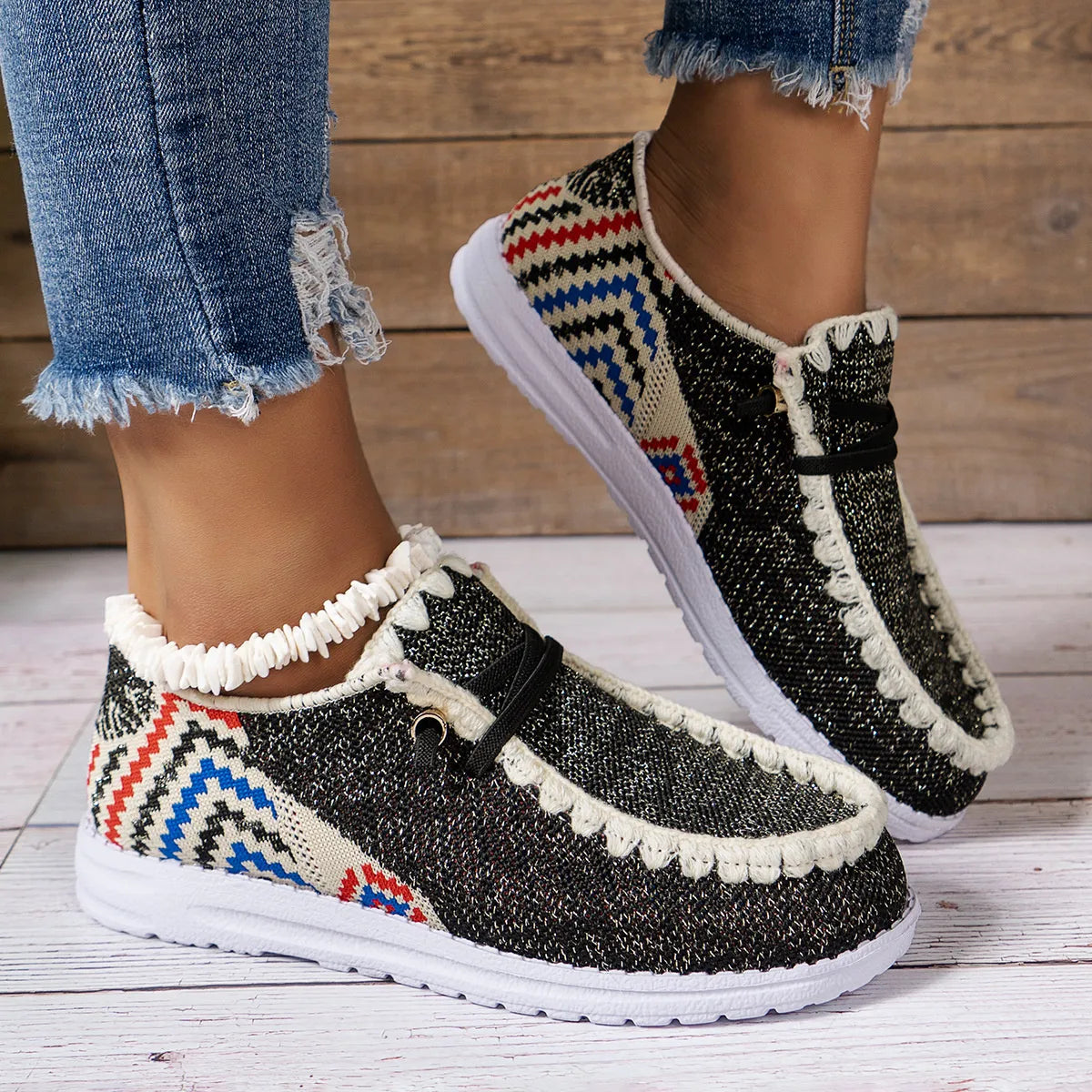 Fashorio Sneakers Round Toe Flats Sneakers