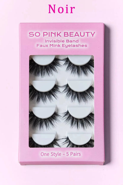 SO PINK BEAUTY Faux Mink Eyelashes 5 Pairs - Fashorio