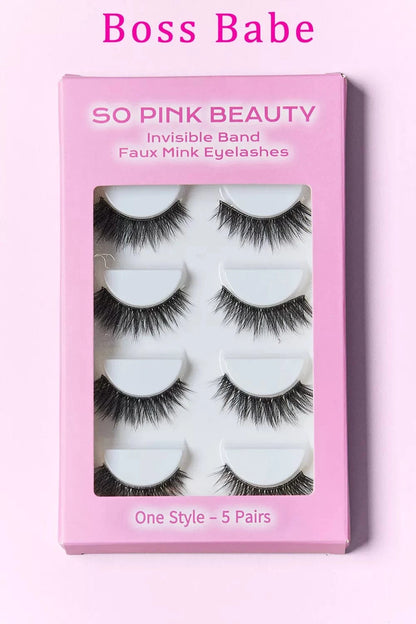 SO PINK BEAUTY Faux Mink Eyelashes 5 Pairs - Fashorio