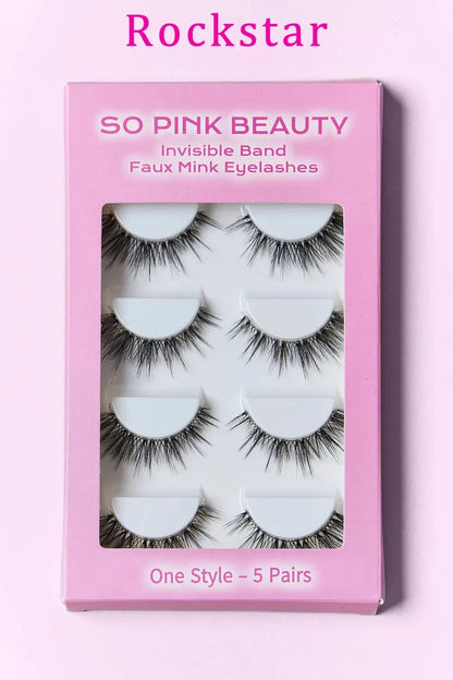 SO PINK BEAUTY Faux Mink Eyelashes 5 Pairs - Fashorio