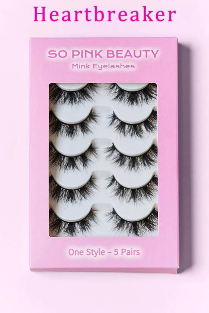 SO PINK BEAUTY Mink Eyelashes 5 Pairs - Fashorio