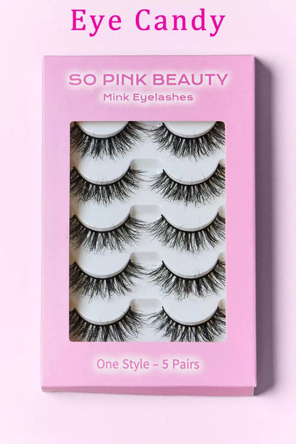 SO PINK BEAUTY Mink Eyelashes 5 Pairs - Fashorio