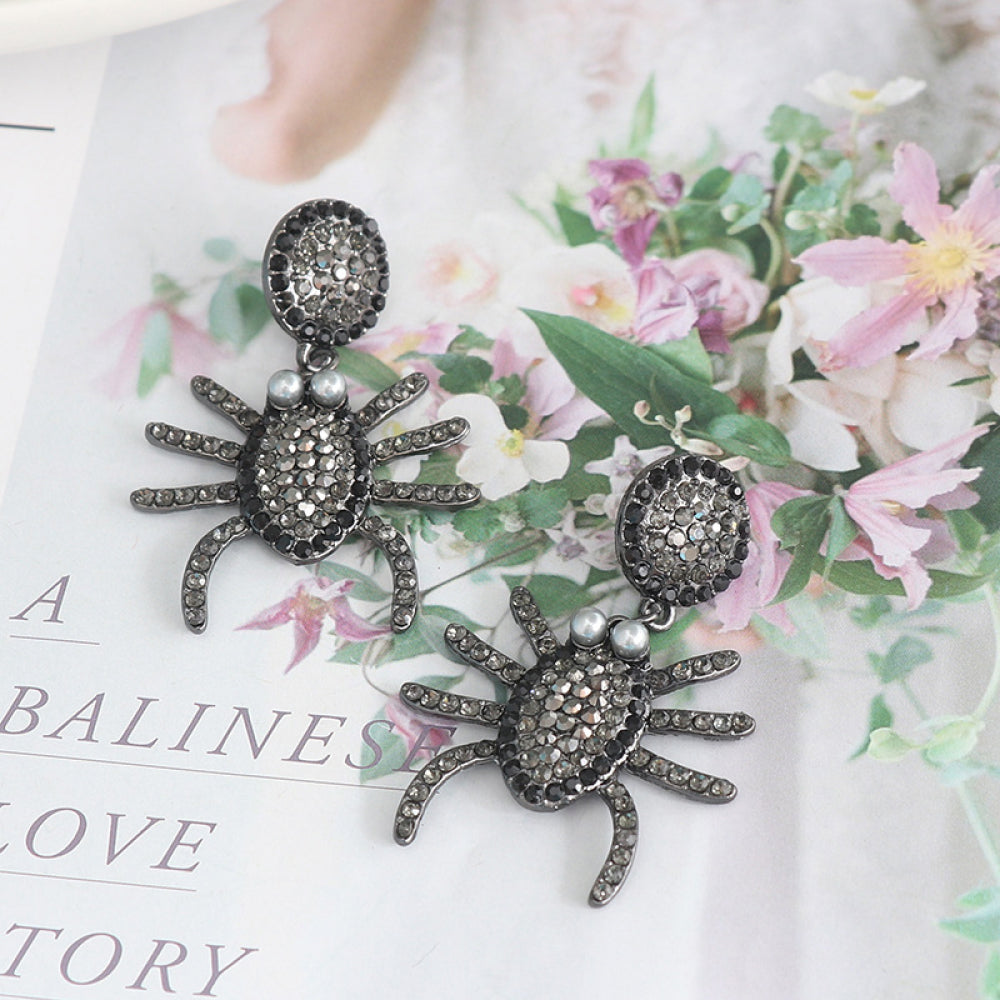 Fashorio Spider Rhinestone Alloy Earrings