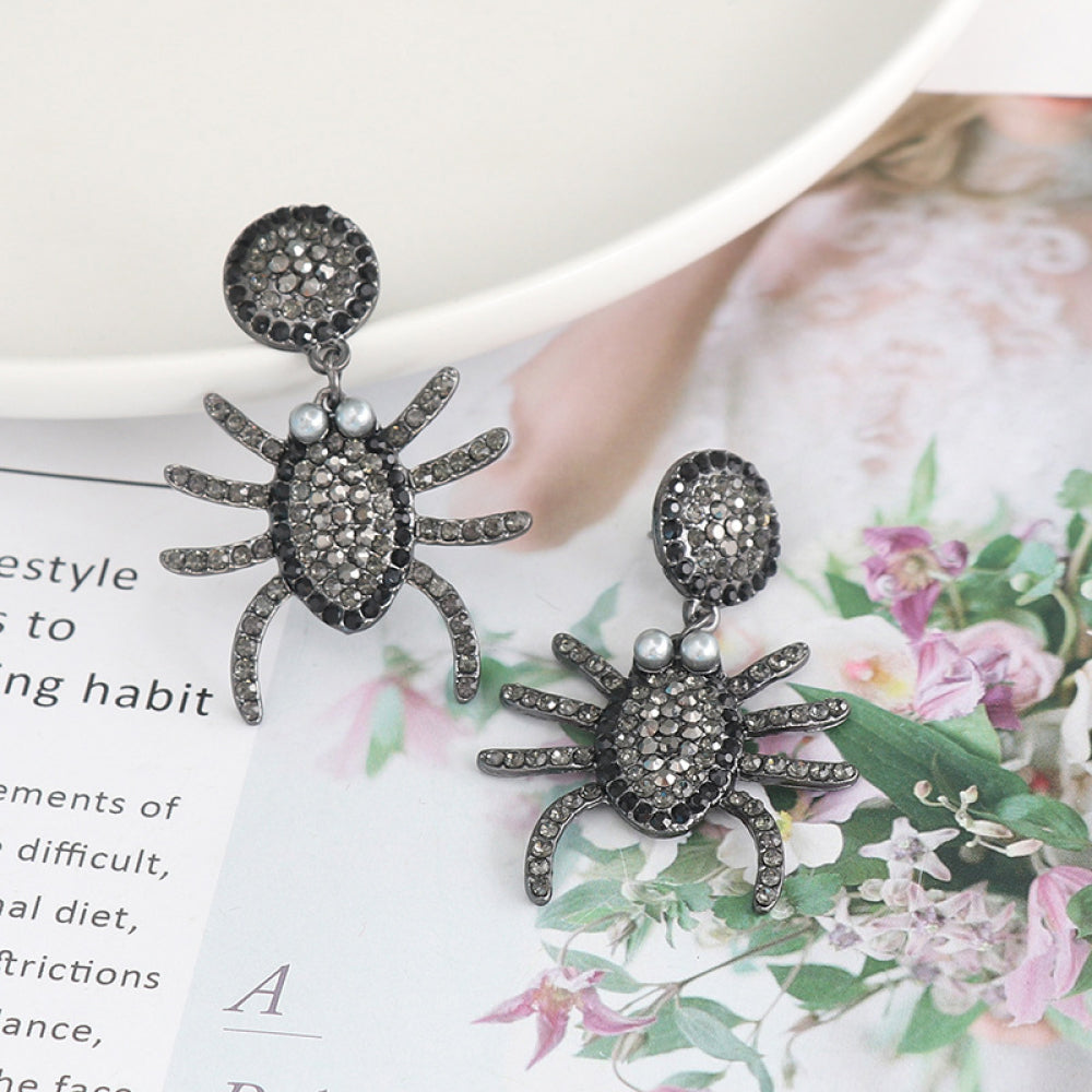 Fashorio Spider Rhinestone Alloy Earrings