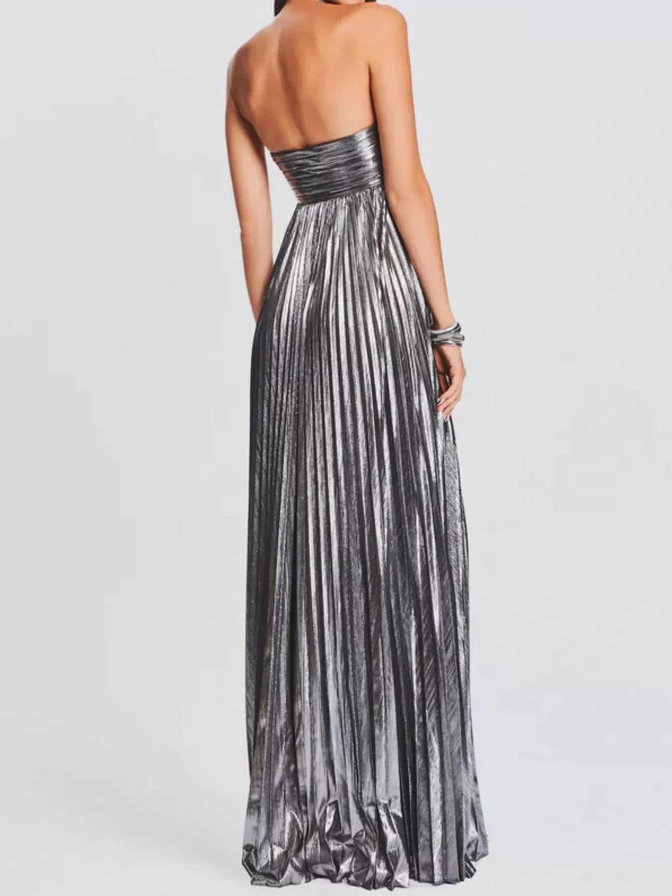 Fashorio Split Sweetheart Neck Tube Maxi Dress