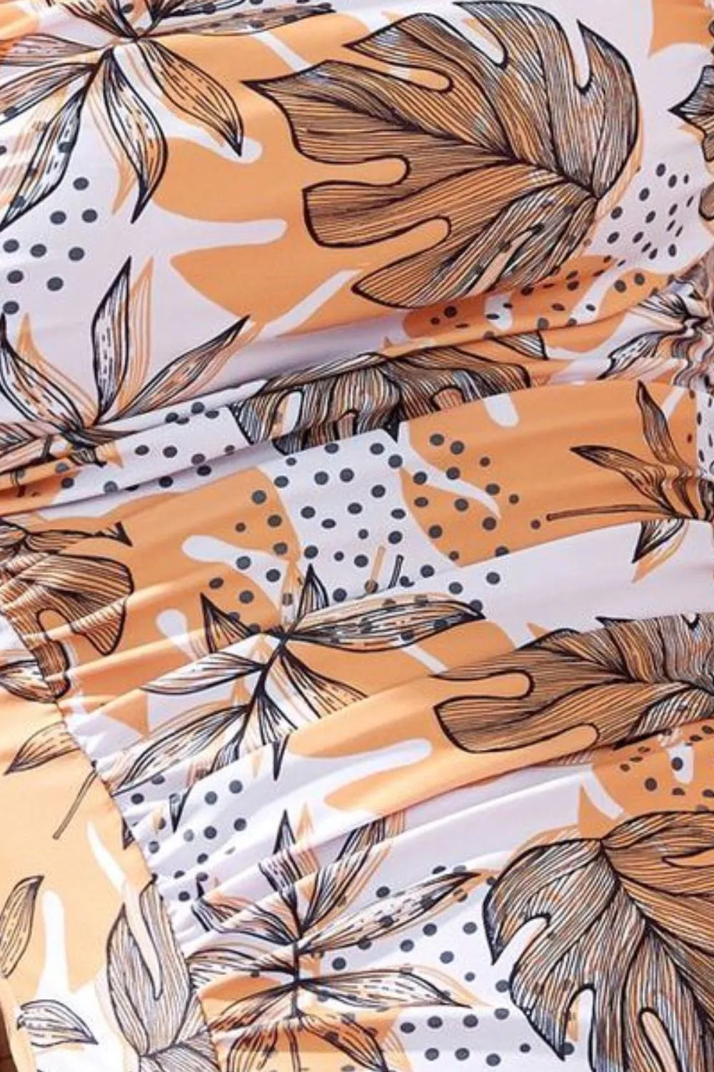 Fashorio Square Neck Printed One-Piece Swimwear and Cover Up Swim Set