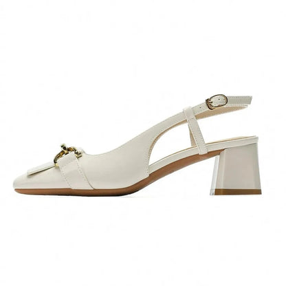 Square Toe Block Heels Pumps - Fashorio