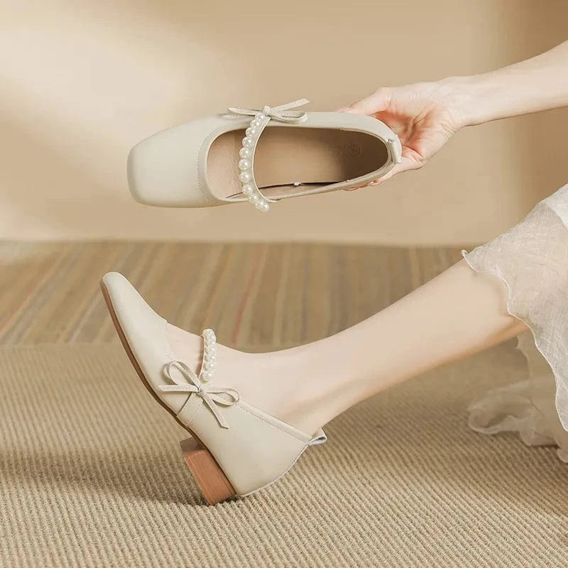 Square Toe Block Heels Pumps - Fashorio