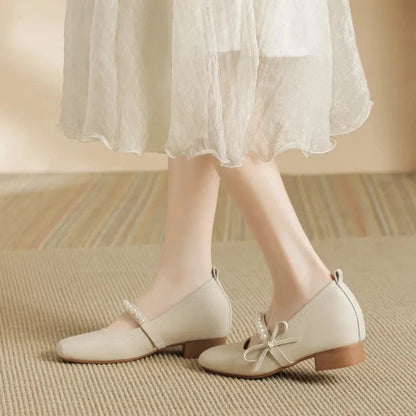 Square Toe Block Heels Pumps - Fashorio