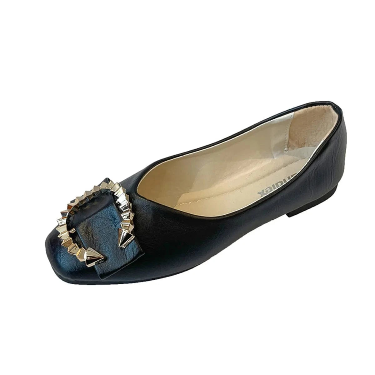 Fashorio Square Toe Flat Slip-Ons