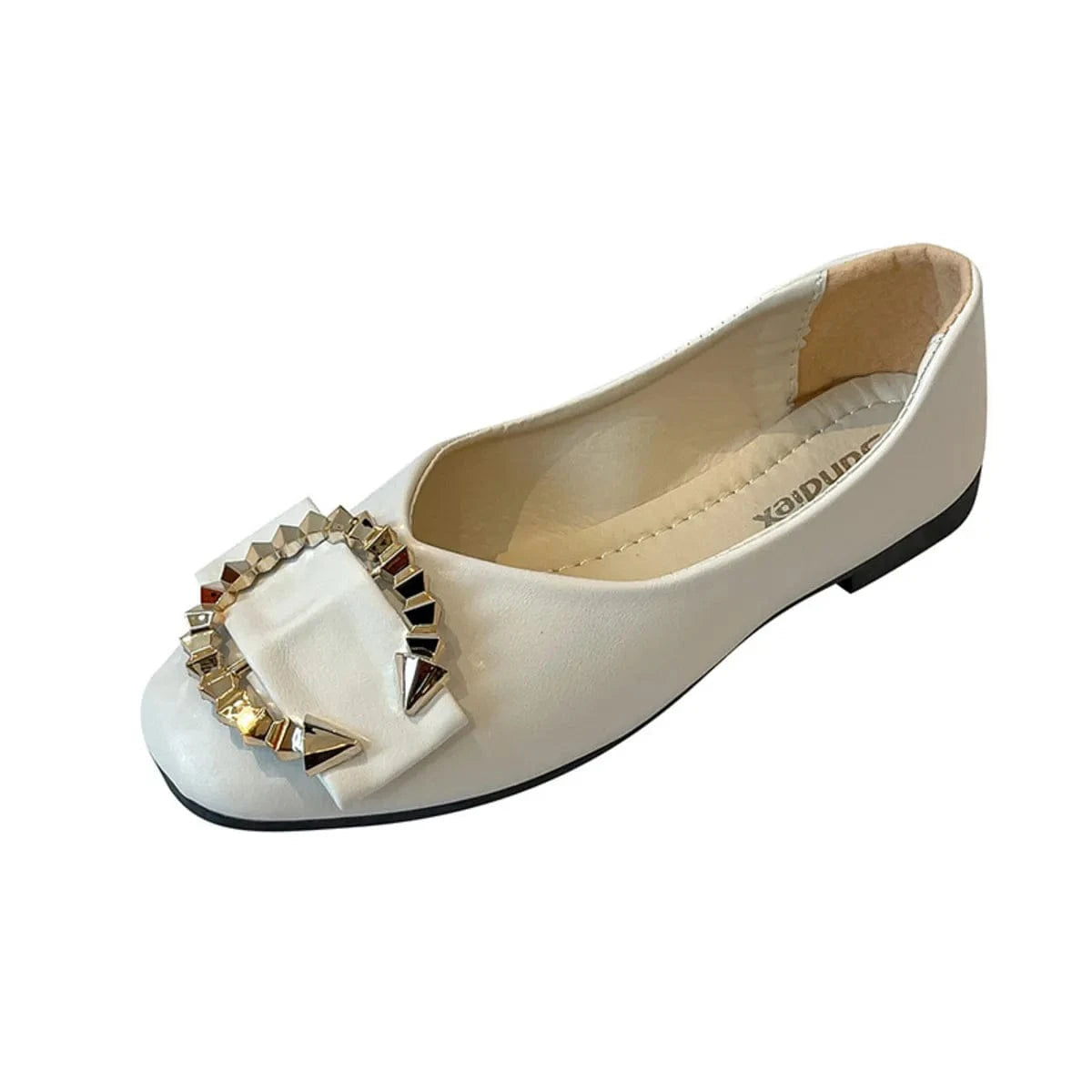 Fashorio Square Toe Flat Slip-Ons