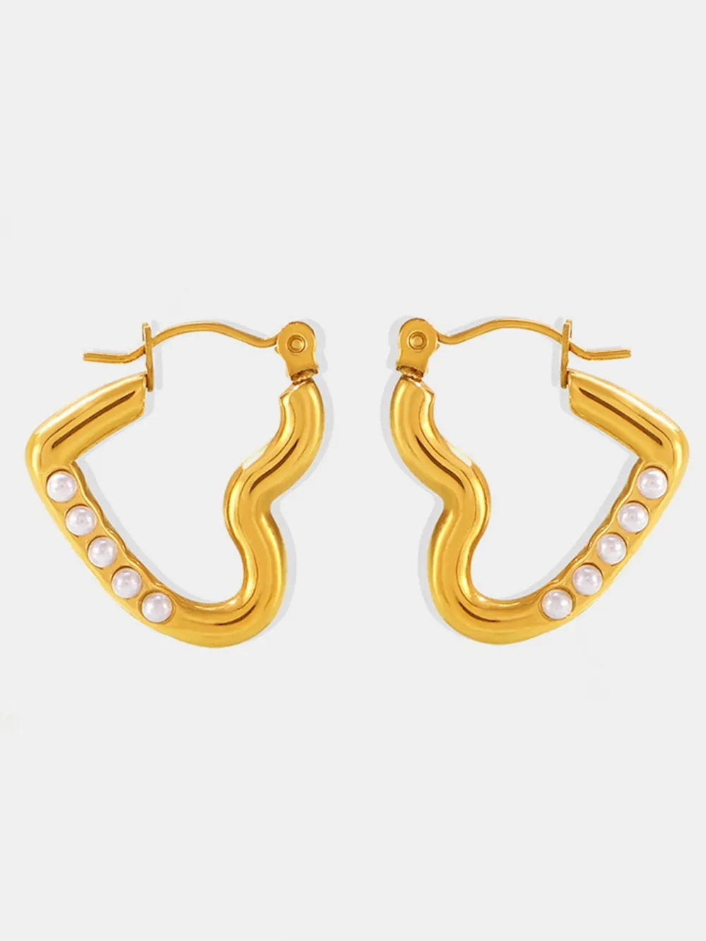 Fashorio Stainless Steel Heart Earrings