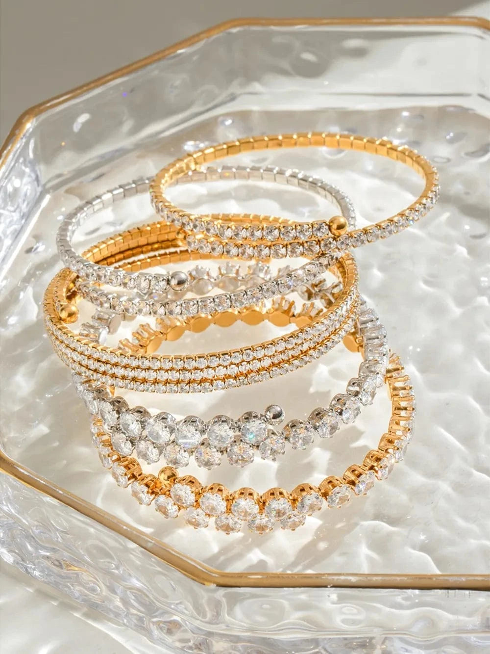 Stainless Steel Inlaid Zircon Bracelet - Fashorio