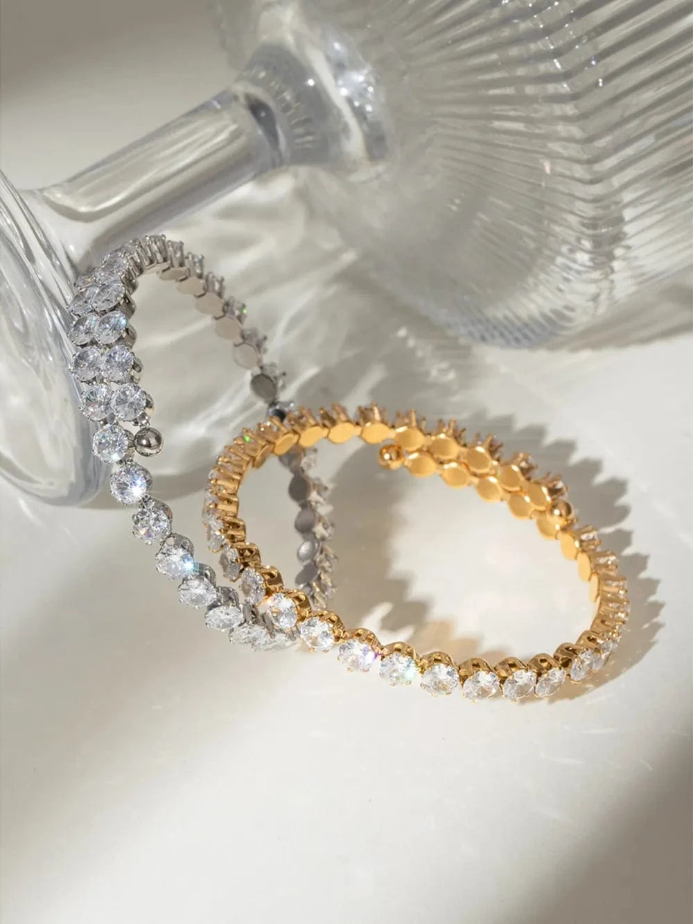 Stainless Steel Inlaid Zircon Bracelet - Fashorio
