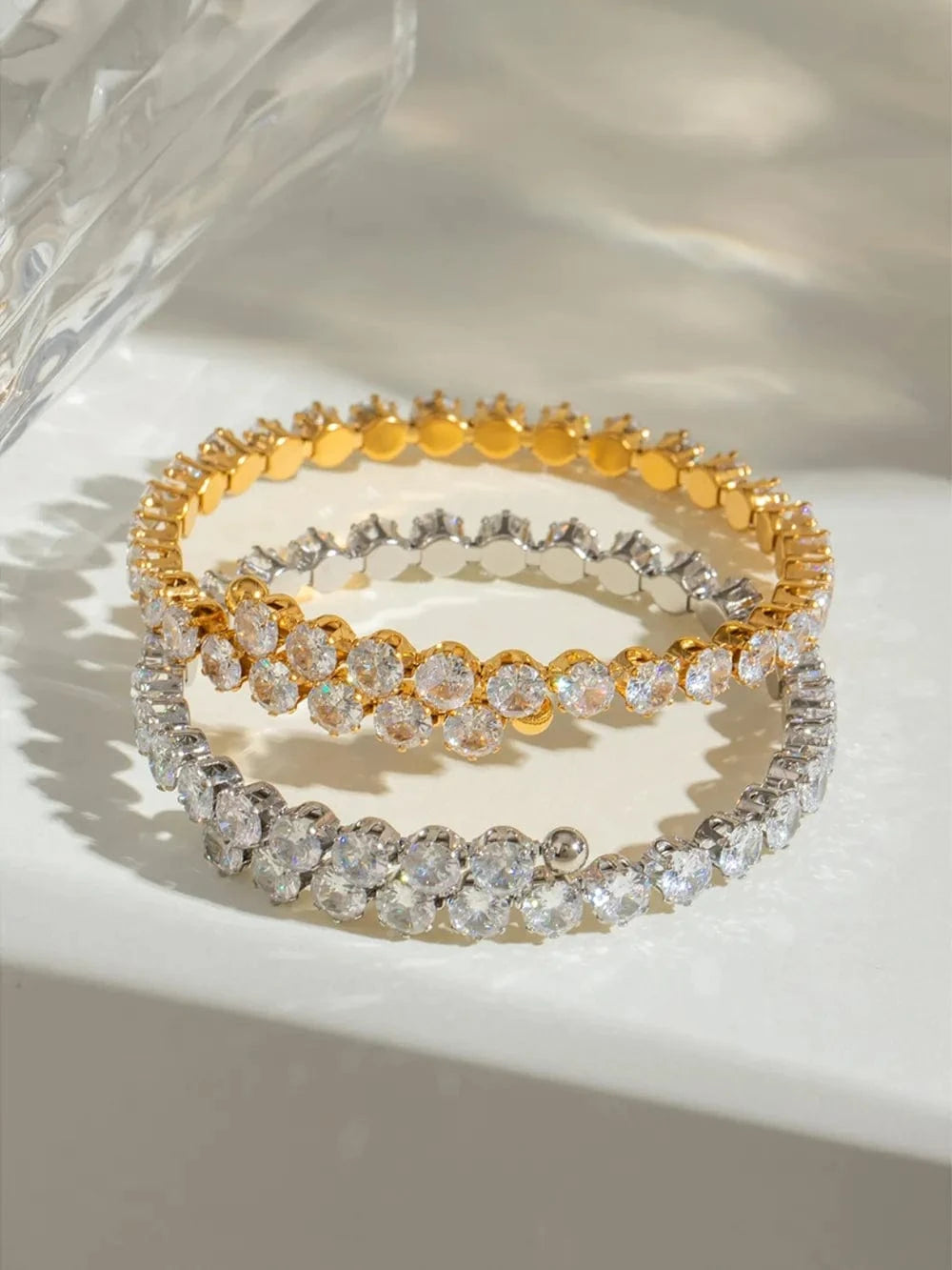 Stainless Steel Inlaid Zircon Bracelet - Fashorio