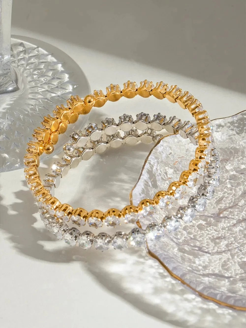 Stainless Steel Inlaid Zircon Bracelet - Fashorio