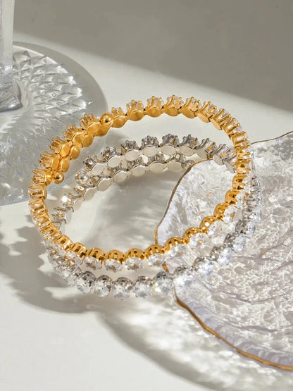 Stainless Steel Inlaid Zircon Bracelet - Fashorio